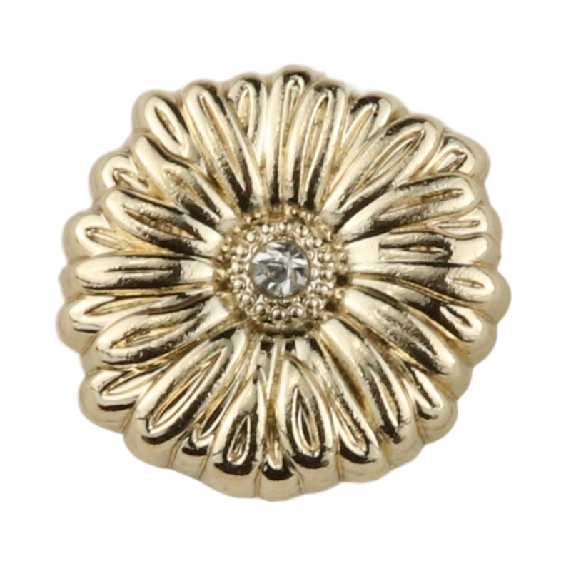 10 Khuy Măng Sét Kim Loại Hình Hoa Cúc Đính Hạt Giả Kim Cương