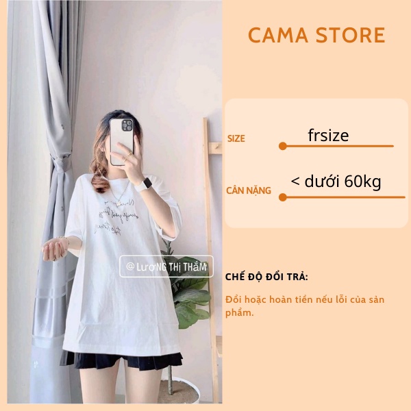 [Mã 44FASHIONSALE1 giảm 10K đơn 50K] Áo thun nữ unisex tay lỡ form rộng cổ tròn in hình chữ CaMa Store M270