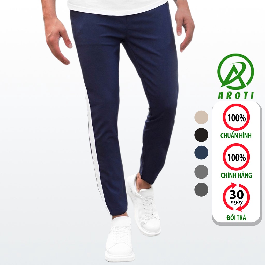 Quần Kaki Nam Đẹp AROTI Form Slim Fit Vải Kaki Cao Cấp Mềm Mịn, Co Giãn Tốt Dáng Hàn Thể Thao Nhiều Màu- Đủ Size Qk43-XT