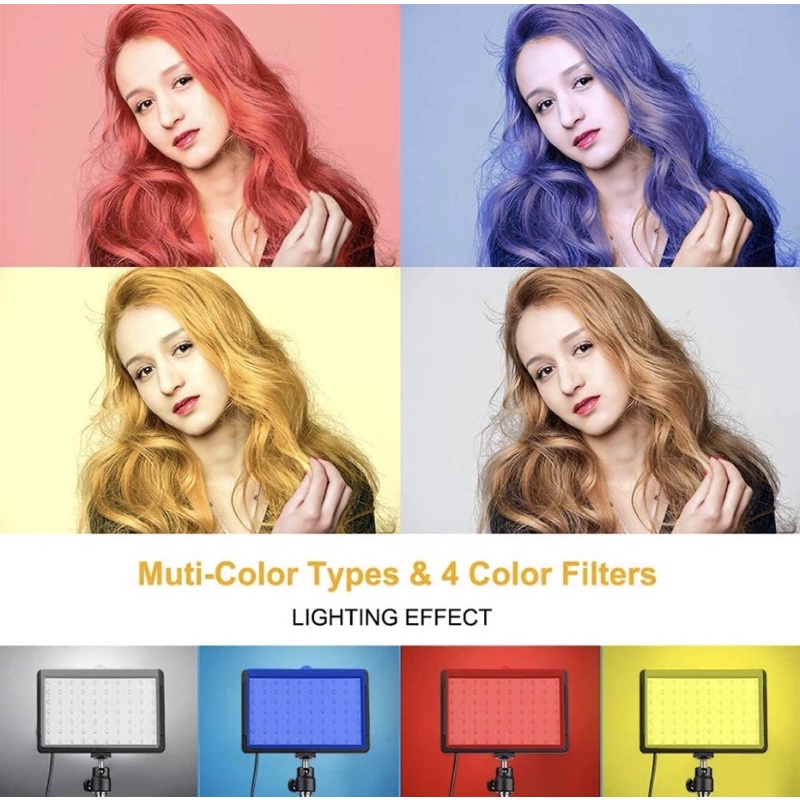 Bộ đèn hỗ trợ chụp ảnh,quay video với 1 đèn led 5600K có thể điều chỉnh màu