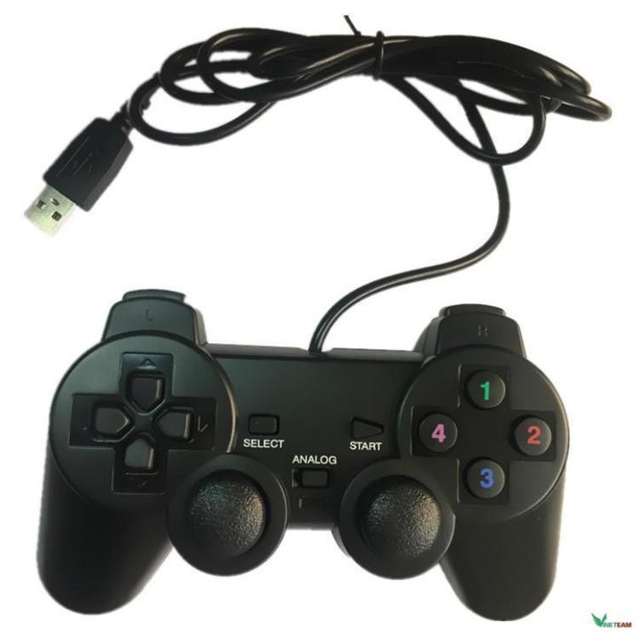 (Hàng xịn) Tay cầm chơi game PS2, PS3, PS4 có dây chế độ rung, dây kết nối USB cho PC / Laptop -dc2538