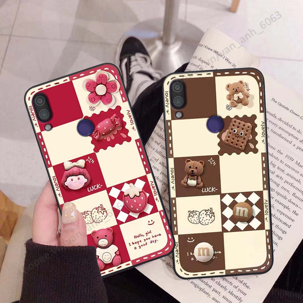 Ốp lưng Xiaomi Redmi Note 7 / 7s hình gấu, kẹo dễ thương cute