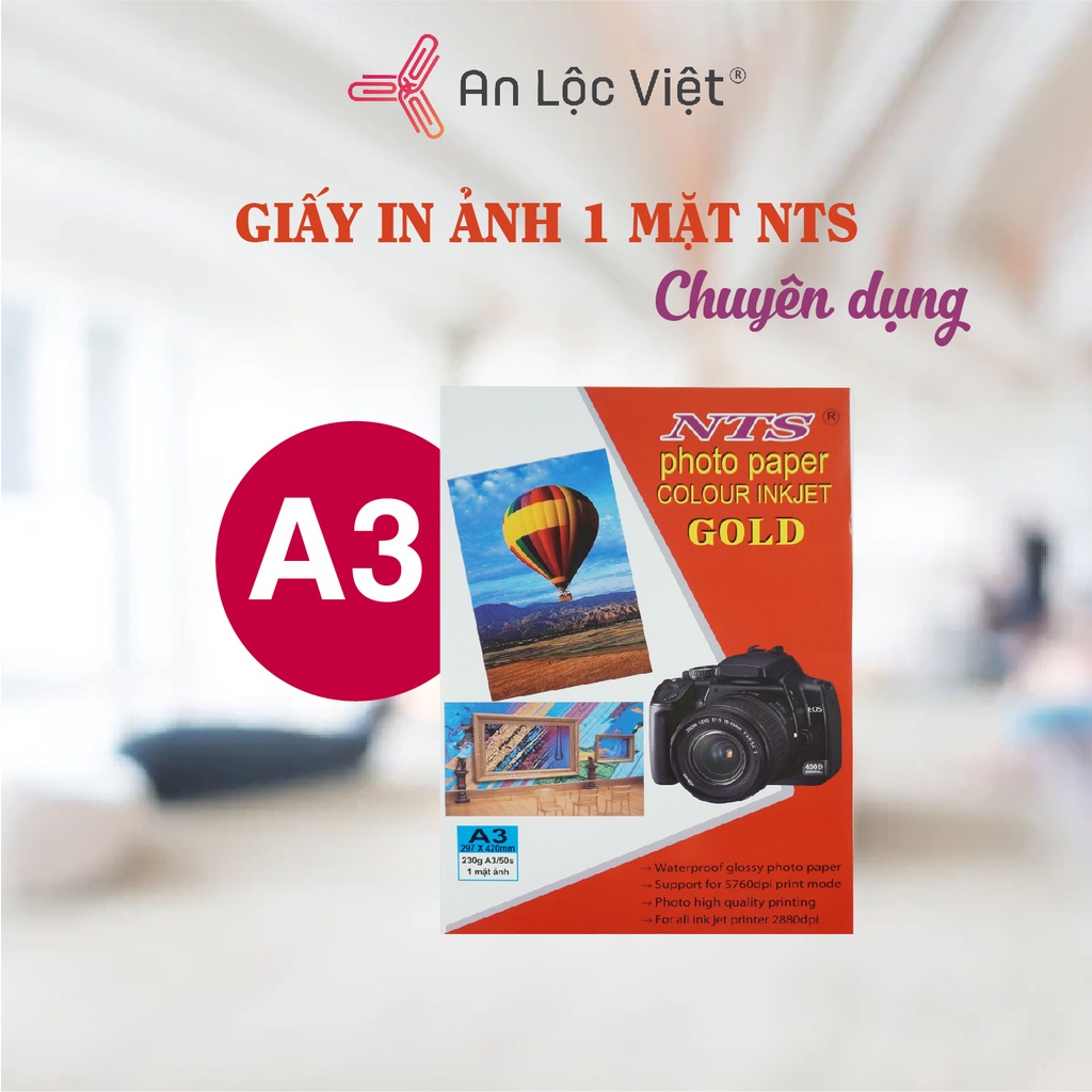 Giấy in ảnh A3 1 mặt định lượng 230gsm in rõ nét, không bị nhòe