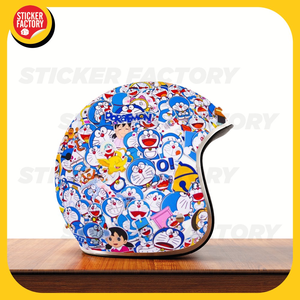 Doraemon - hộp set 100 sticker decal hình dán dễ thương, trang trí nón bảo hiểm , laptop, xe máy, ô tô - STICKER FACTORY