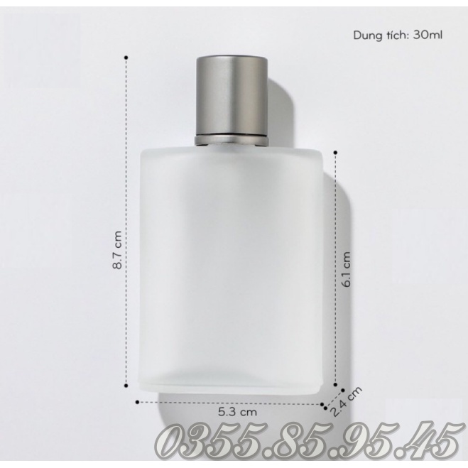 Chai lọ chiết nước hoa hình chữ nhật 30ml / 50ml  THÂN MỜ - Vỏ chai đựng nước hoa, mỹ phẩm, phụ kiện du lịch.