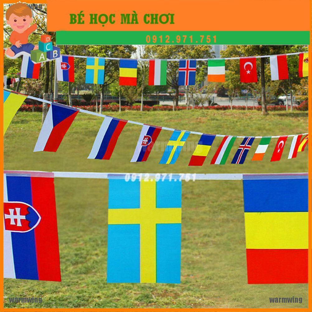 Dây treo trang trí 100 lá cờ các nước trên thế giới