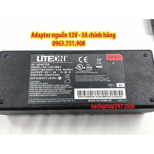 Bán Adapter nguồn 12v 3a