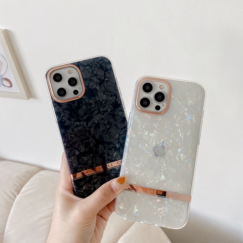 Ốp Điện Thoại Họa Tiết Vỏ Ốc Xà Cừ Sang Trọng Chống Sốc Cho iPhone 11 12 13 Pro Max 14 14 Pro 14 Pro Max 12 Pro 13 Pro