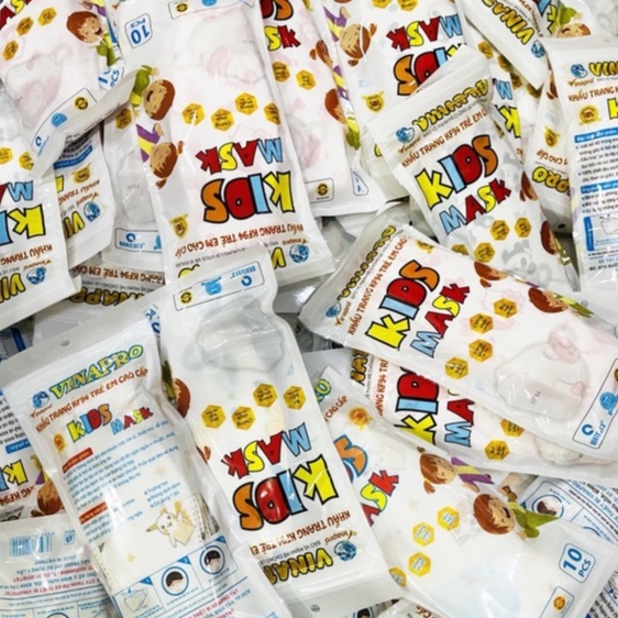 10 cái khẩu trang KF94 dành cho bé với nhiều họa tiết thương hiệu Vinapro