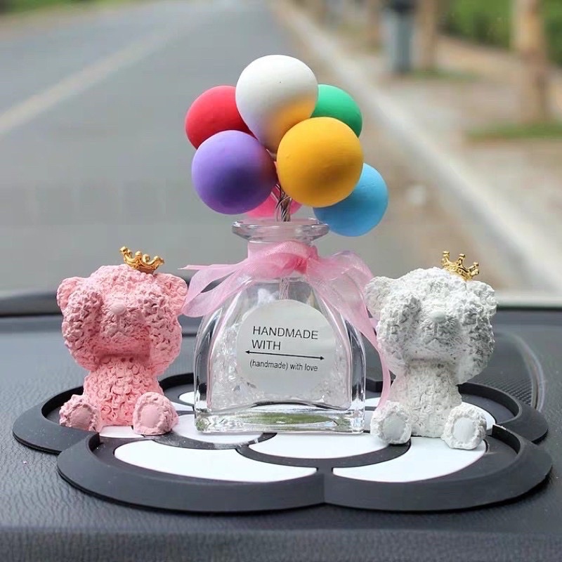 Decor Gấu bịt mắt trang trí taplo ô tô, phụ kiện xe hơi sáng tạo, hoặc để bàn làm việc có tặng kèm sáp thơm