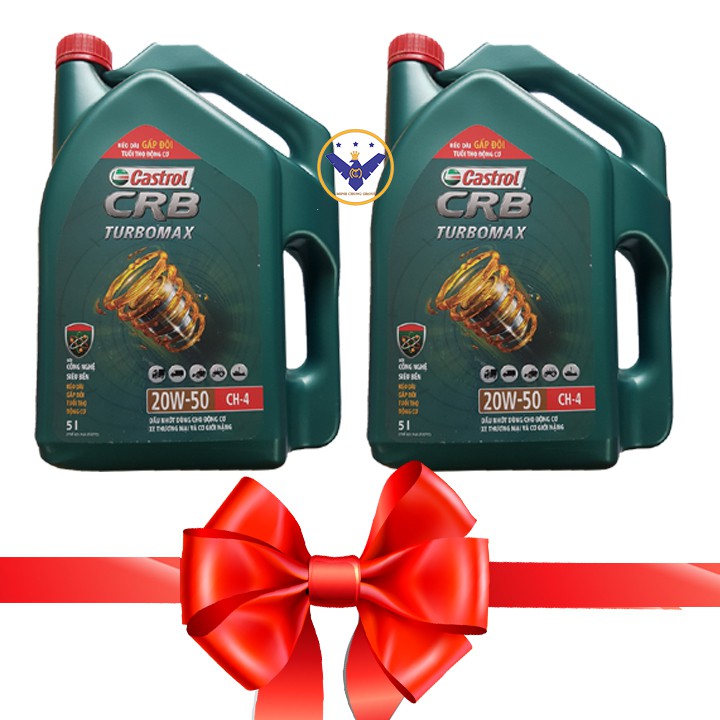 Bộ 2 Dầu nhớt ô tô Castrol CRB Turbomax 20W-50 can 5L API CH-4