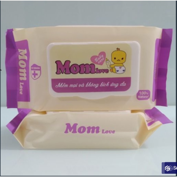 Khăn ướt MOM LOVE không mùi.Giấy mềm mại, Không cồn,Không kích ứng dakhăn MOM khăn ướt MOM LOVE không mùi