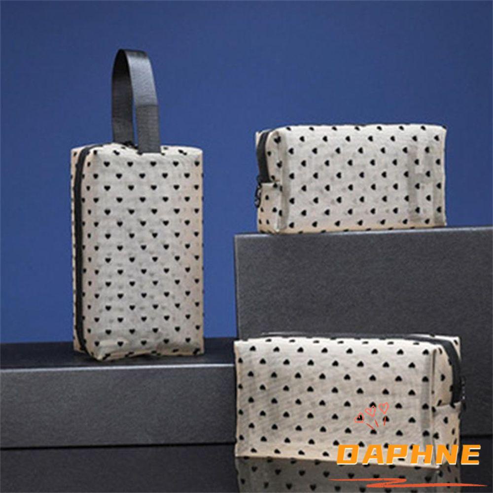 ♫DAPHNE♫ Transparent Makeup Bags Handbags Storage Pouch Cosmetic Bag Women Toiletry Bag Travel Organizer Pencil Pen Case Zipper Mesh Package