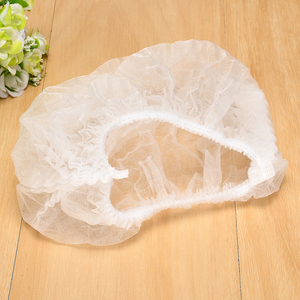 Mũ trùm tóc vải không dệt 2 lớp chắc chắn dùng 1 lần chống bụi thoáng khí 50.21inch