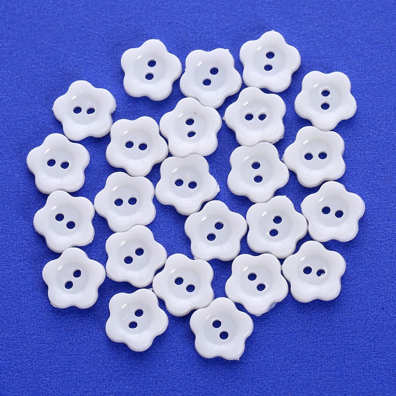 Bộ 48 cái cúc áo nhựa 2 lỗ hình hoa