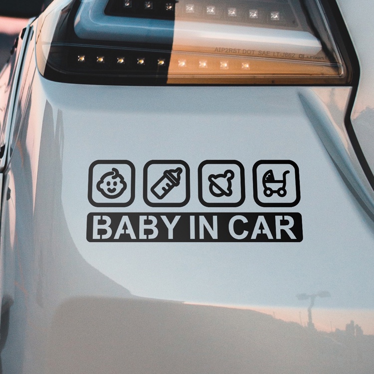 Miếng Dán Trang Trí Xe Hơi In Chữ Baby In-Car BABYINCAR Sáng Tạo