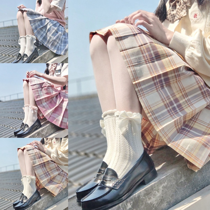 Xixi Đôi Vớ Dệt Kim Phối Ren Phong Cách Lolita Nhật Bản Ngọt Ngào Cho Nữ