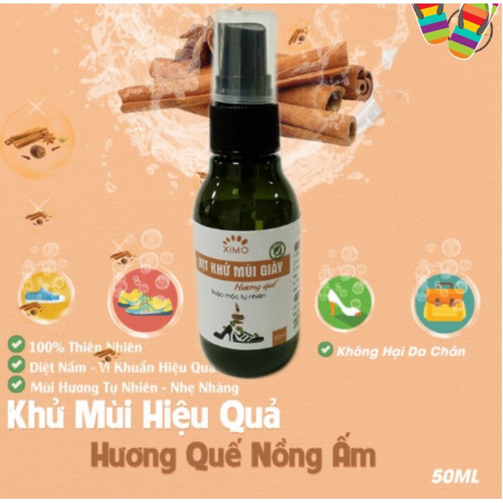 Xịt khử mùi chân, xịt khử mùi giày Hương Quế Nano Bạc