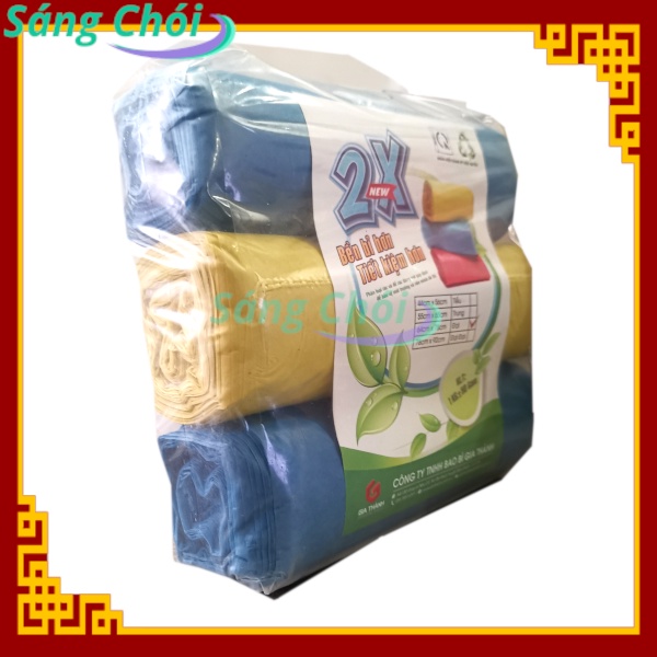 1kg [Size Đại 64 x 78 cm Đựng Thùng 12L] Túi Đựng Rác Cuộn PP Màu Cao Cấp (Túi Rác 3 Cuộn) - Gia Thành - Sáng Chói