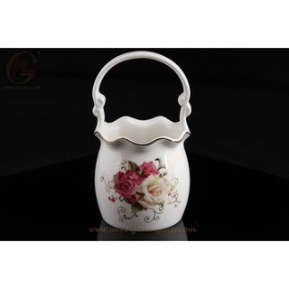 Giỏ sứ decor xinh đựng thìa dĩa