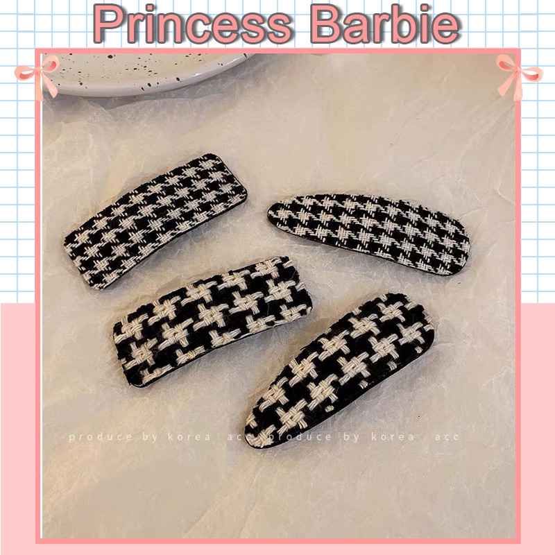Kẹp Tóc Lớn Họa Tiết Houndstooth Dễ Thương Phong Cách Hàn Quốc Thời Trang