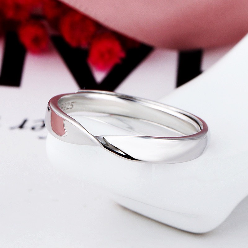 Nhẫn Đôi Dreamsilver, Nhẫn Cặp Bạc Xoắn Chéo Mobious Chỉnh Được Size ND029