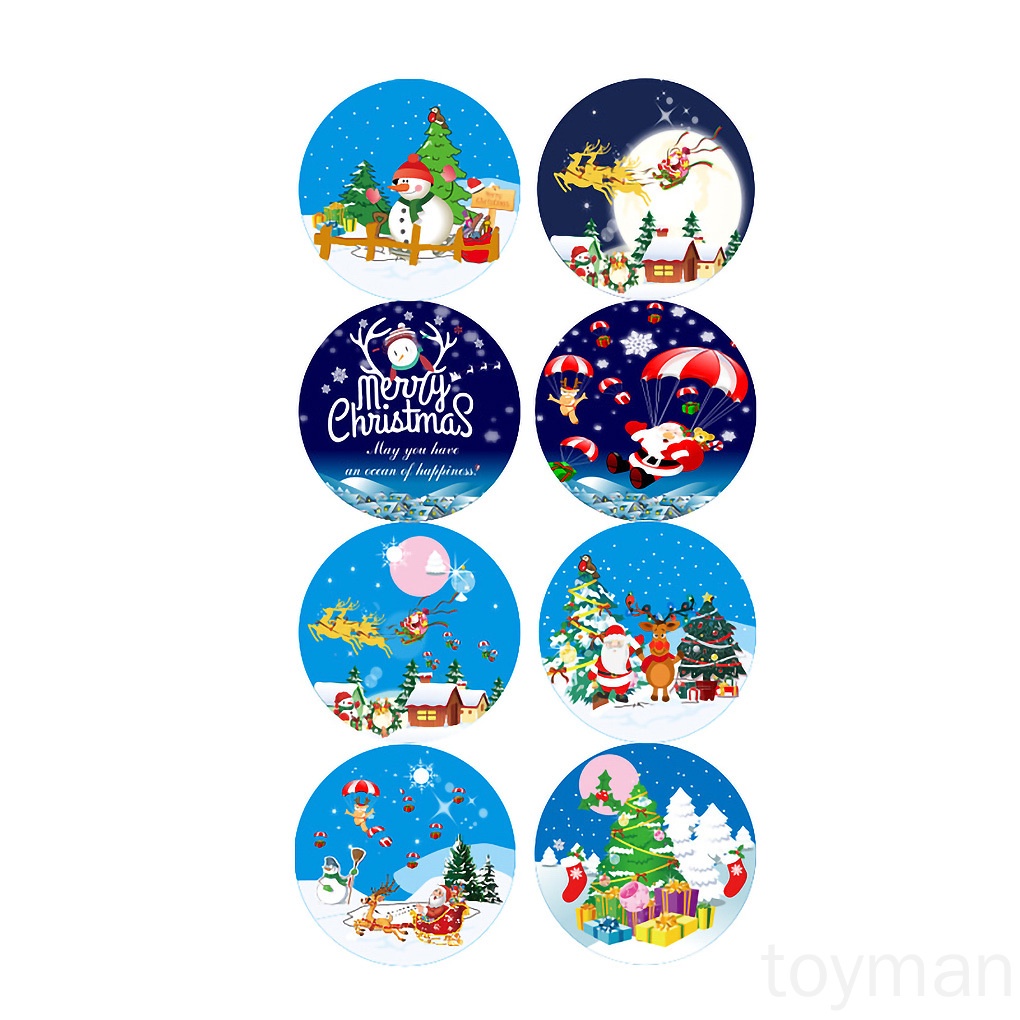 Cuộn 500 miếng dán trang trí hộp quà Giáng sinh