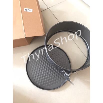 Khuôn làm bánh tròn đế rời có khóa làm bánh bông lan 16cm 18cm 20cm