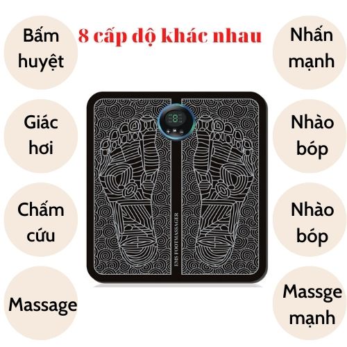 Máy mát xa chân trị đau nhức chân 8 cấp độ dành cho người già, thoải mái dễ dàng mang đi