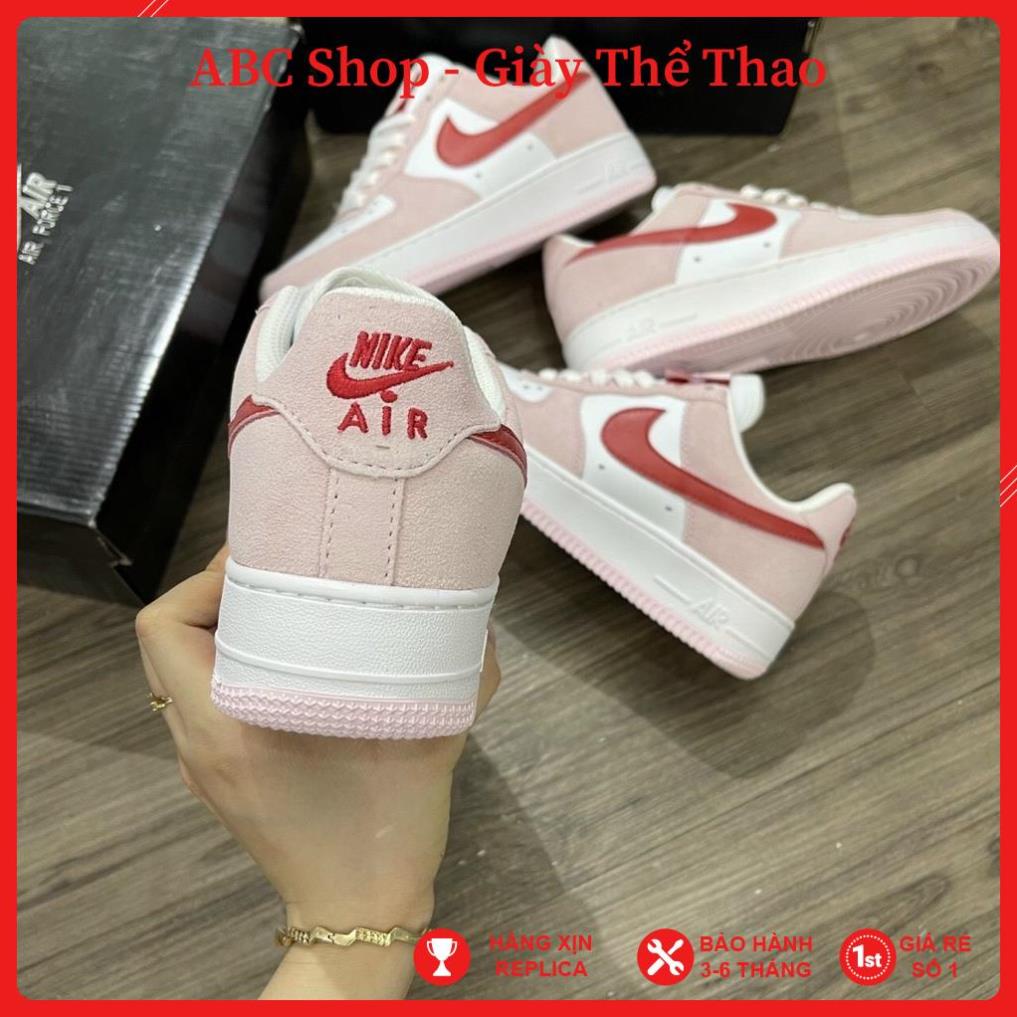 [FreeShip+ Hàng Xịn] Giày Air Force 1 trắng hồng Full phụ kiện, Giày Thể Thao AF1 trắng móc hồng Chuẩn 11