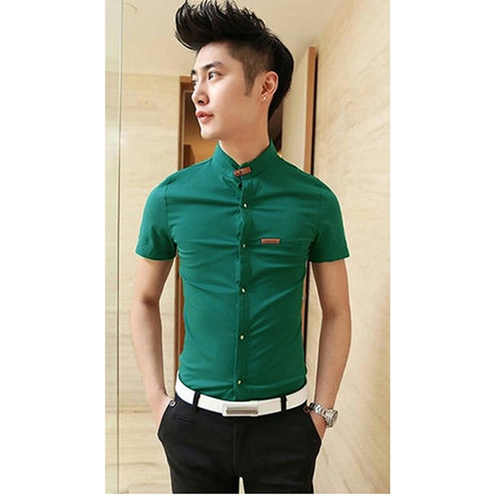 Áo Sơ Mi Nam Body Phối Da Fashion