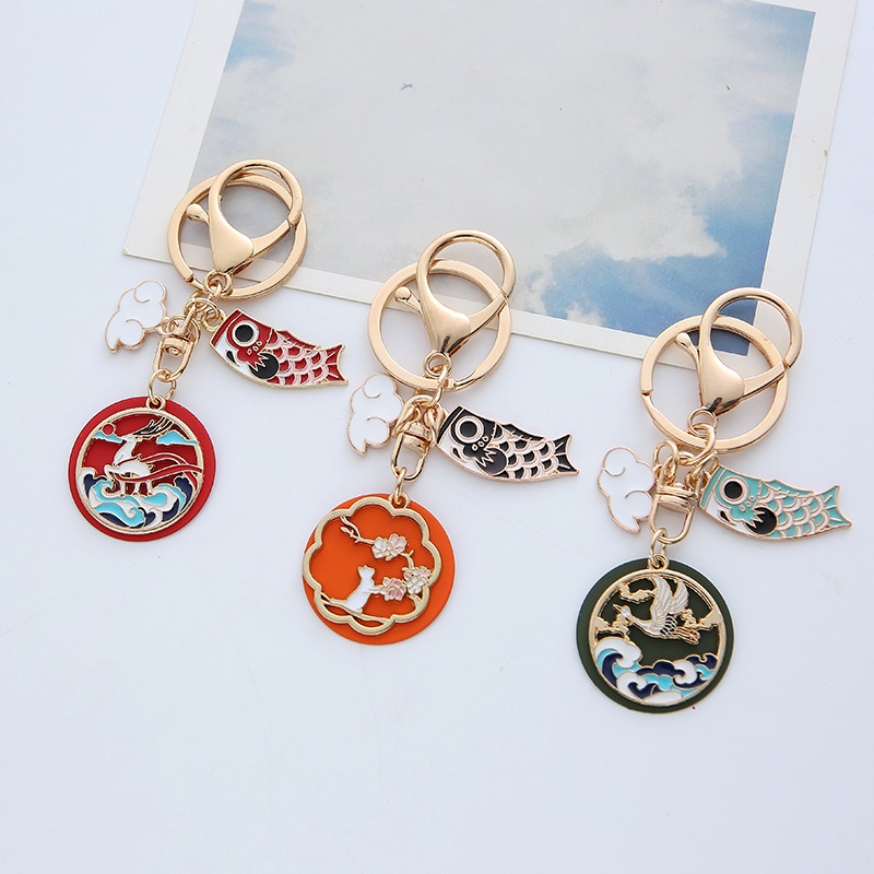 Móc Khóa Xe Hơi Hình Chú Thỏ Dễ Thương Phong Cách Trung Hoa