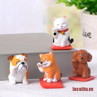 Mô Hình Chú Chó / Mèo Mini Dễ Thương Trang Trí Sân Vườn