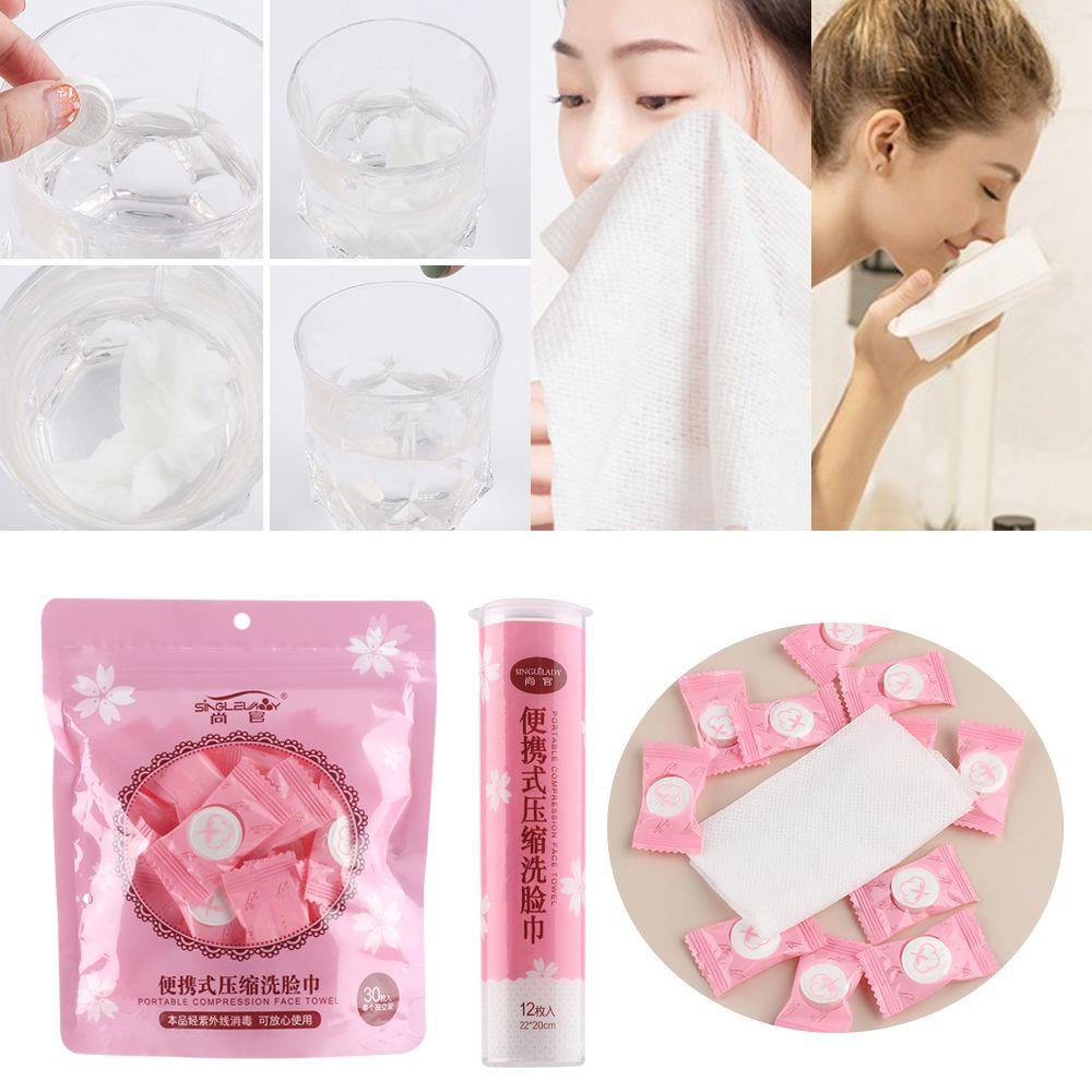 DIACHAVN Set 12 / 30 / 50 Khăn Giấy Cotton Nén Du Lịch Tiện Lợi