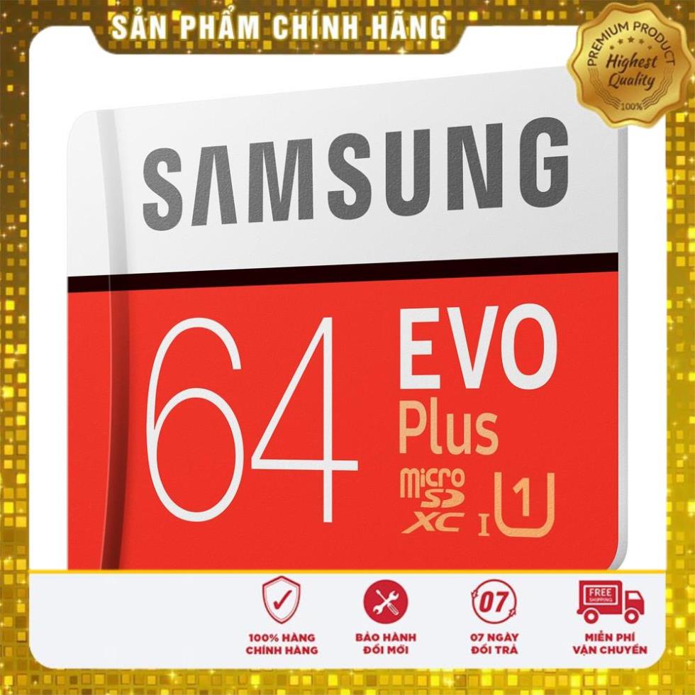 (giá khai trương) Thẻ nhớ 64GB Samsung Plus Class10 100Mb/s Tốc độ cao