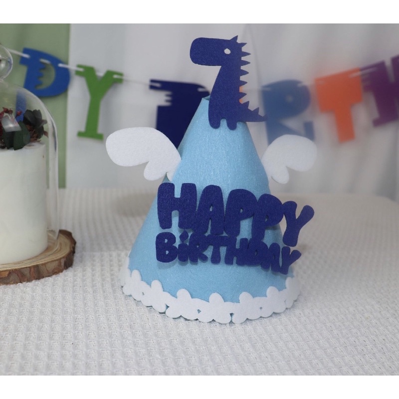 Nón dạ Happy Birthday mẫu mới-trăng,mây,sao,tuần lộc,khủng long,cá voi-đủ màu-mũ sinh nhật phong cách Hàn Quốc-xinh xắn