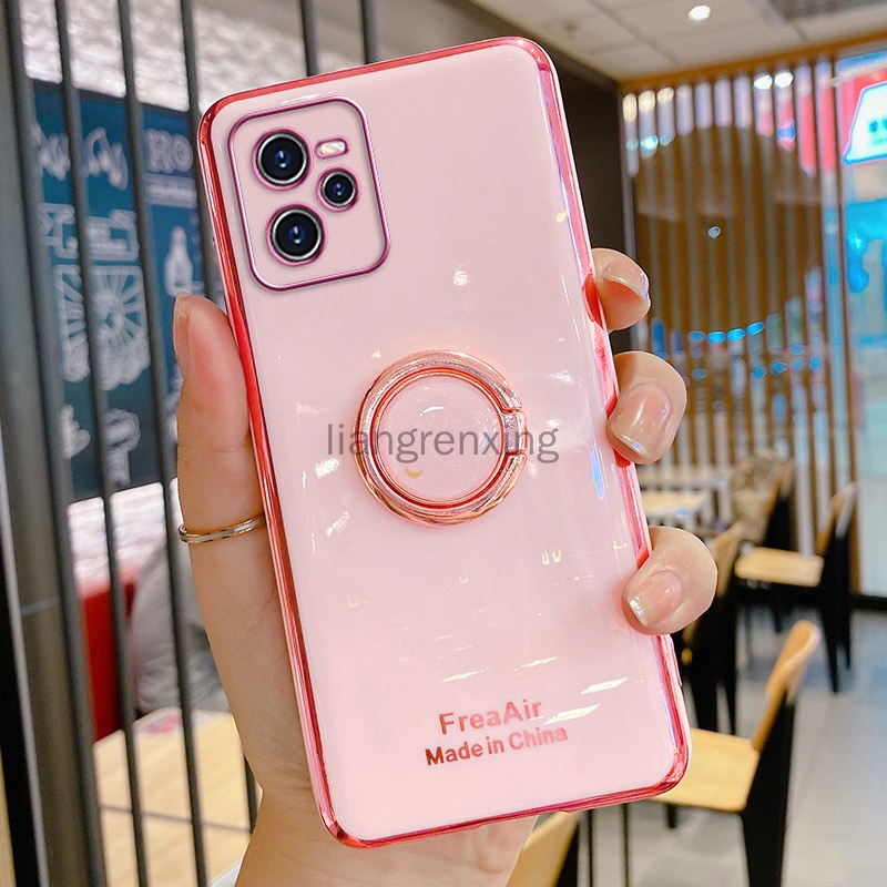 Ốp lưng realme C35 Ốp Điện Thoại silica gel Mềm Mạ Điện Kèm Móc Xỏ Ngón Chống Sốc Cho realme C35