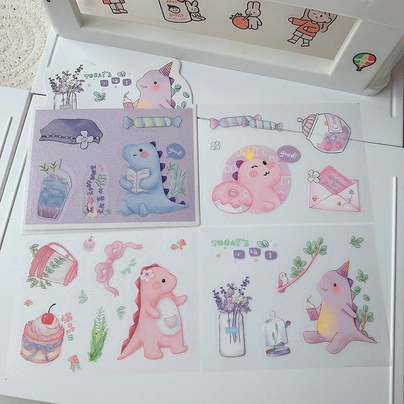 Set 4 tấm sticker dán trang trí nhiều mẫu dễ thương DTOnline (ngẫu nhiên)