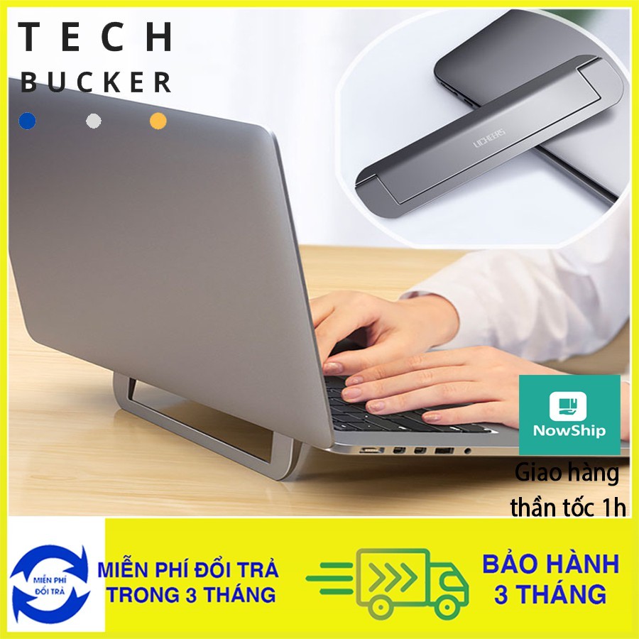 Đế tản nhiệt Laptop gấp gọn, Nhôm Nguyên Khối, chính hãng LICHEERS dùng cho cho mọi dòng laptop