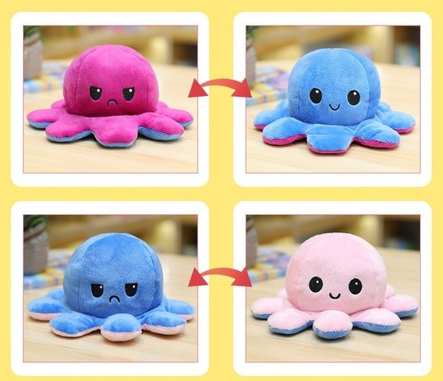 30CM / 40CM Bạch tuộc nhồi bông cảm xúc - Reversible Octopus/Bạch Tuộc Đồ Chơi Nhồi Bông @STTEAM