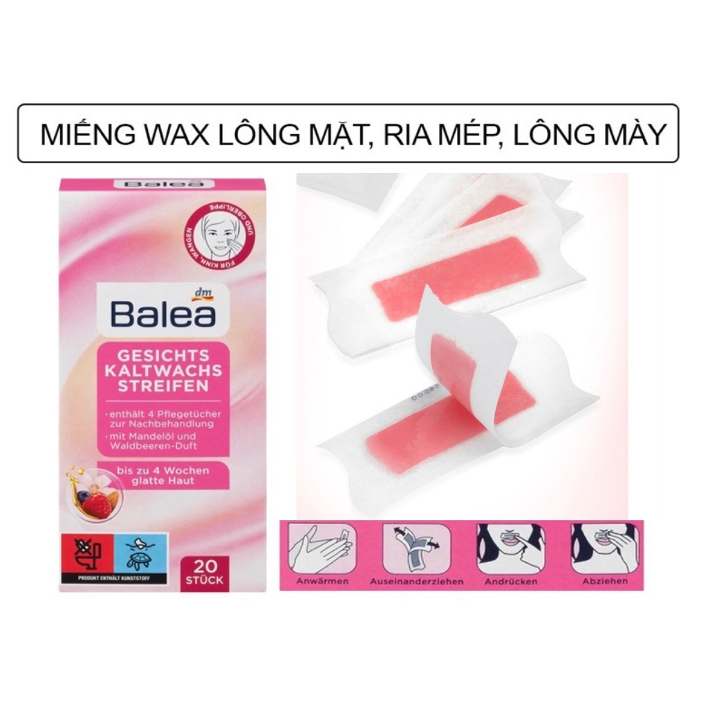 Miếng dán wax lông vùng bikini Balea 16 miếng