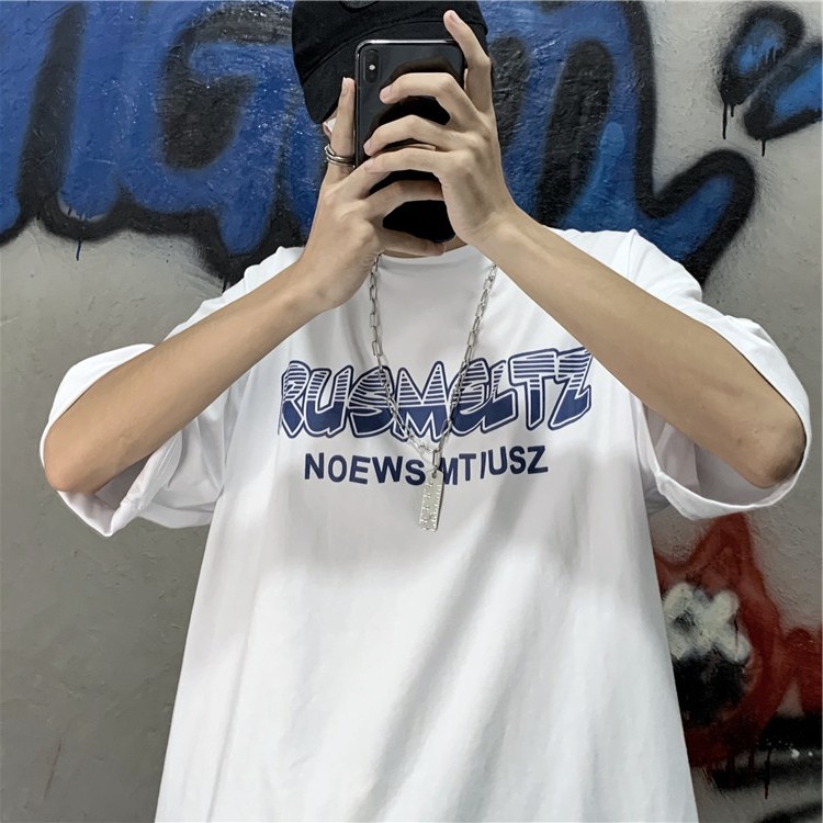Áo thun unisex nam nữ tay lỡ phông form rộng RUSMELTS teen cổ tròn oversize cotton giá rẻ màu đen trắng tee pull