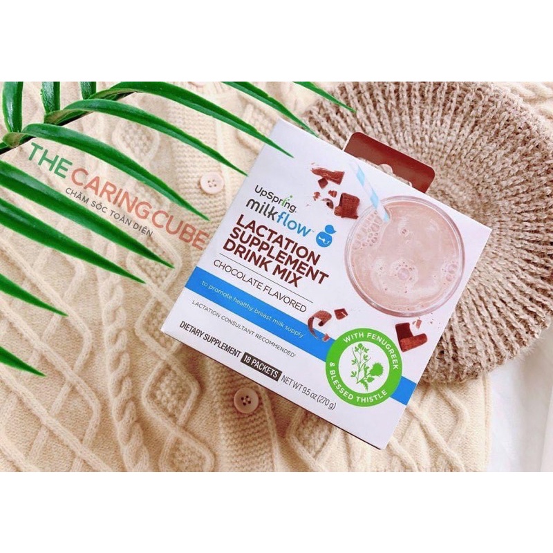 Ngũ cốc lợi sữa Upspring Milk flow USA vị berry và chocolate cho mẹ hộp 18 gói 270g - The Caring Cube