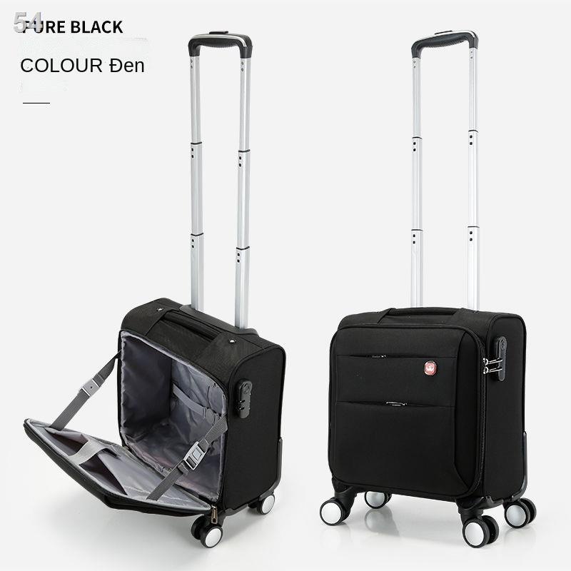 （Hộp kéo）Vali cabin 18 inch ngang 16 nữ hộp đựng xe đẩy mini nhỏ gọn vải Oxford mật khẩu nam