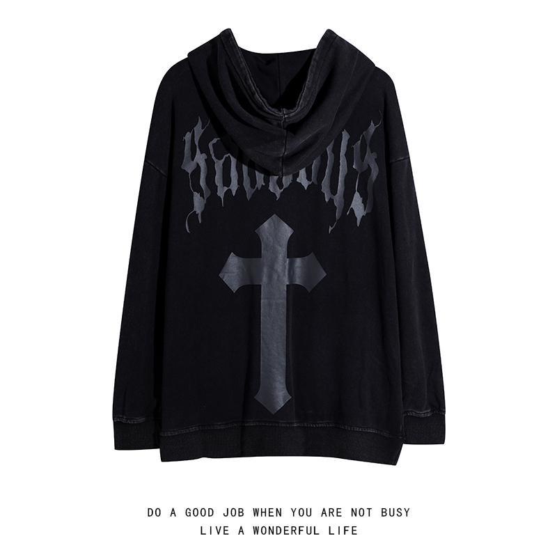 Áo hoodie dáng rộng phong cách đường phố Âu Mỹ