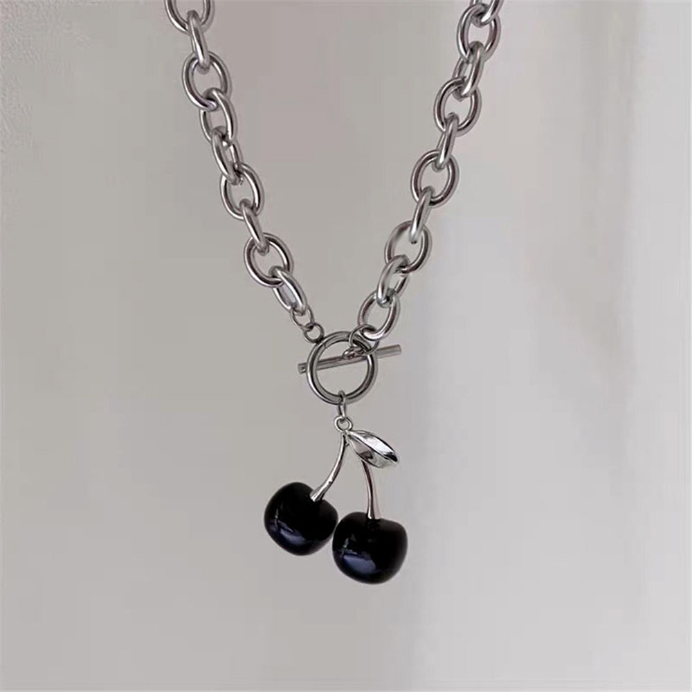 Dây Chuyền Hợp Kim Mặt Hình Trái Cherry Xinh Xắn Cho Nữ Yanqueens Trang sứ Quà tặng