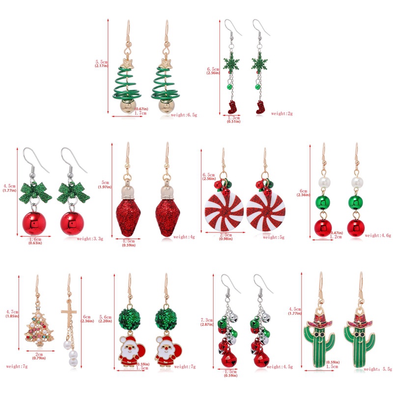 Ygt Khuyên Tai Thả Chuông / Găng Tay / Cây Thông / Ông Già Noel / Bông Tuyết Làm Quà Tặng Giáng Sinh Năm Mới Cho Nữ