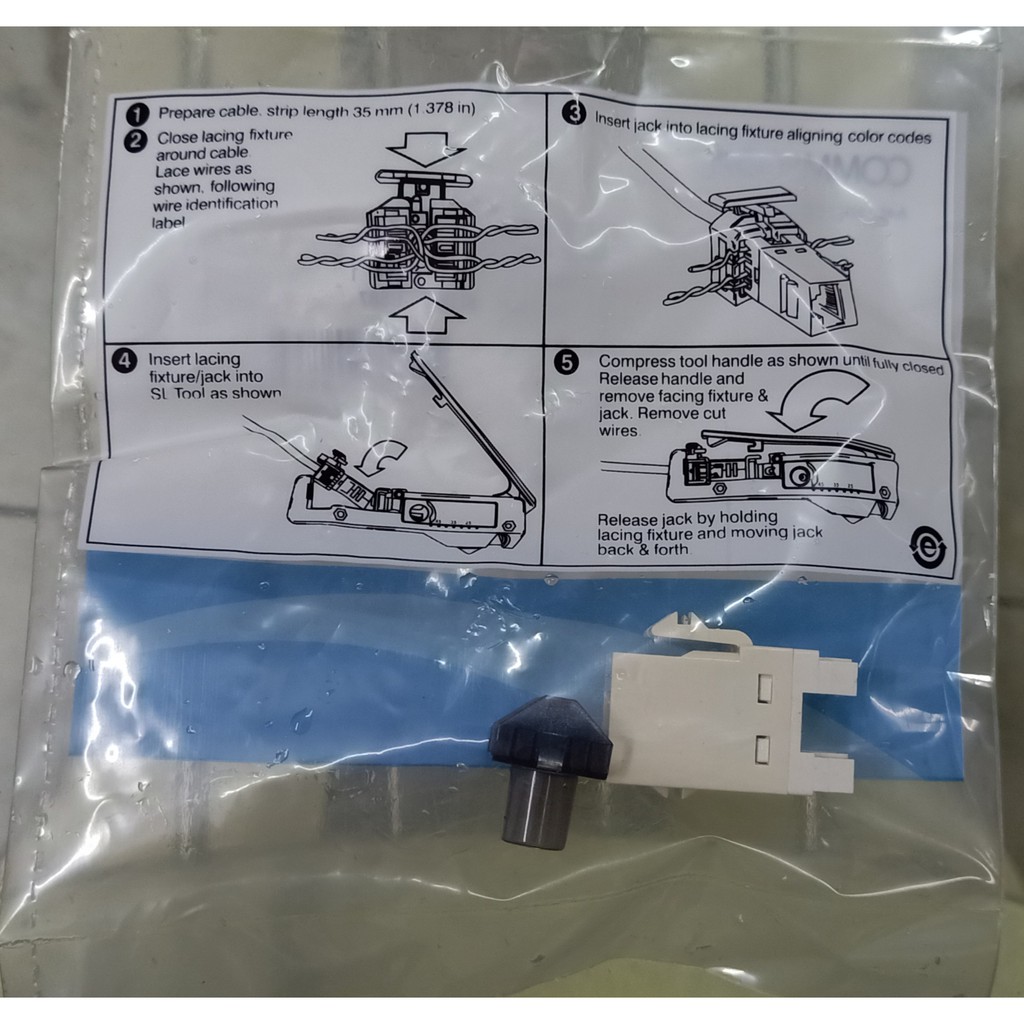 Bộ ổ cắm đôi 2 cổng mạng Cat6 AMP/Commscope chính hãng có CO, CQ