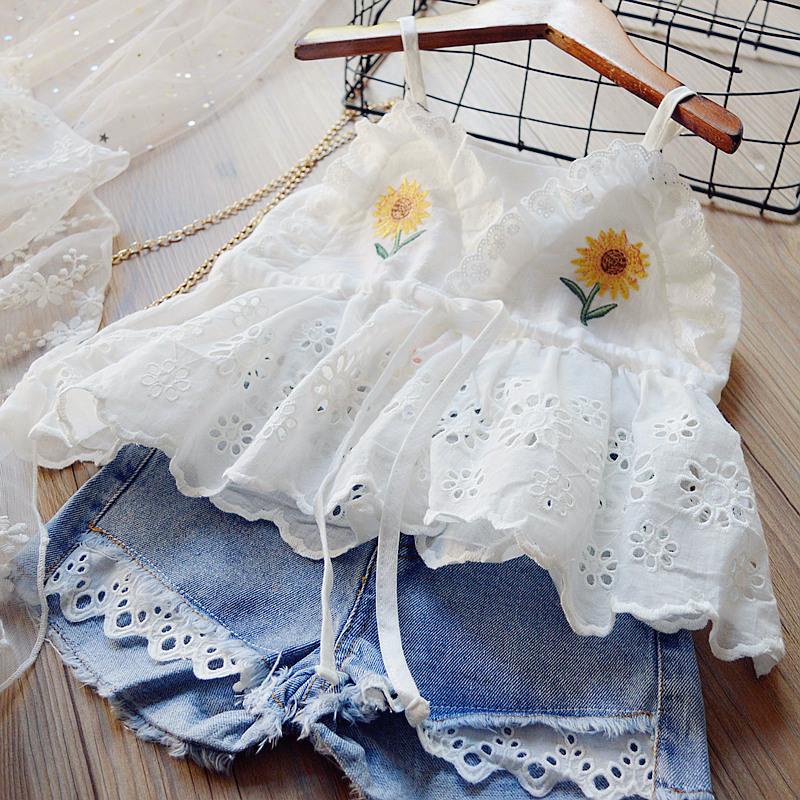 Bbh (chuyên nghiệp)363330-YELLOW Flower) -Đầm ren hoa nhập khẩu cho bé gái