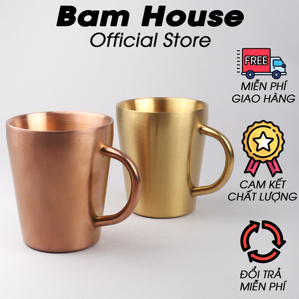 Ly cà phê Bam House inox 304 2 lớp cách nhiệt 400ml cao cấp LIV01 - Ly inox
